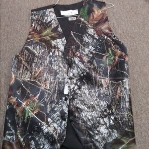 Satin Finish Men’s Camo Formal button vest